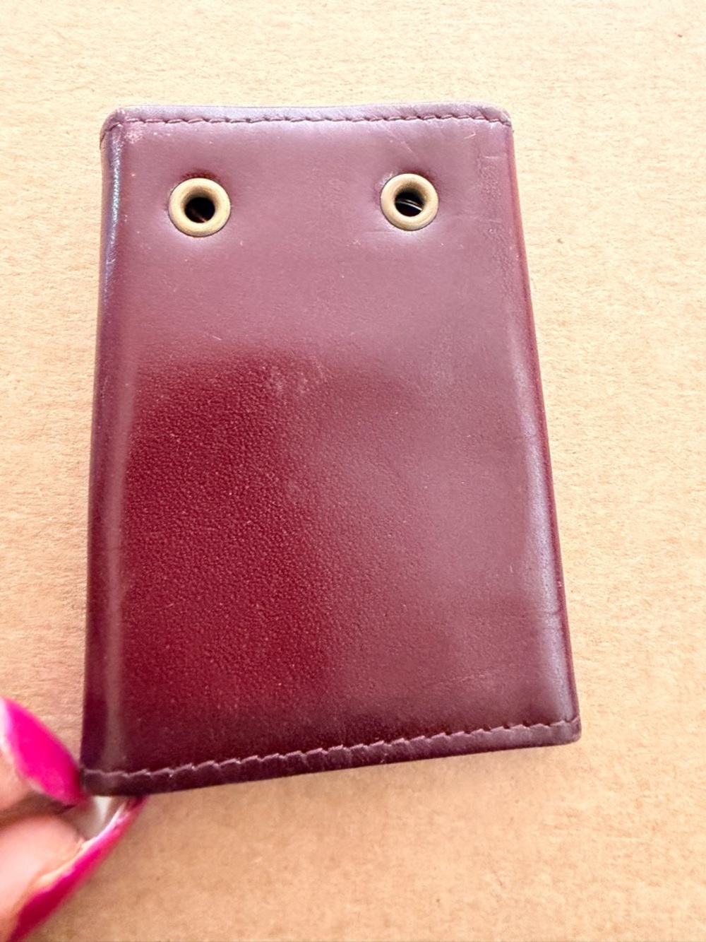 Vtg Etienne Aigner Burgundy Leather key holder Card Wallet - Picture 2 of 4